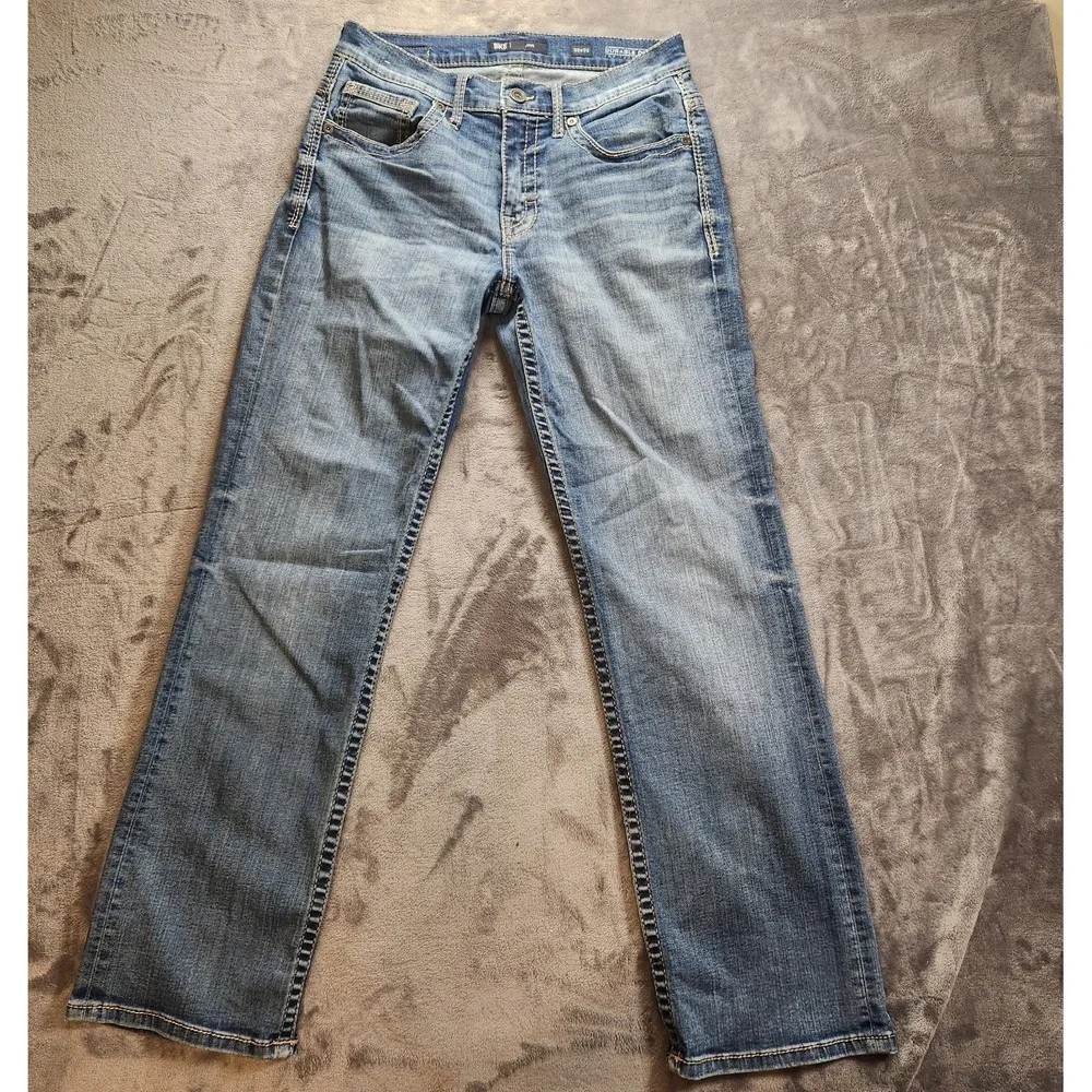 BKE Jeans Mens 33x32 Blue Jake Straight Leg Medium Wash Durable Denim